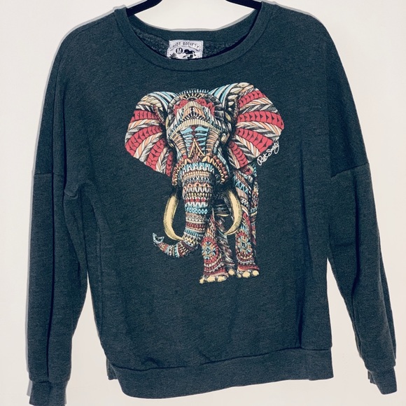 Pacsun Ornate Elephant Crew - Picture 1 of 5